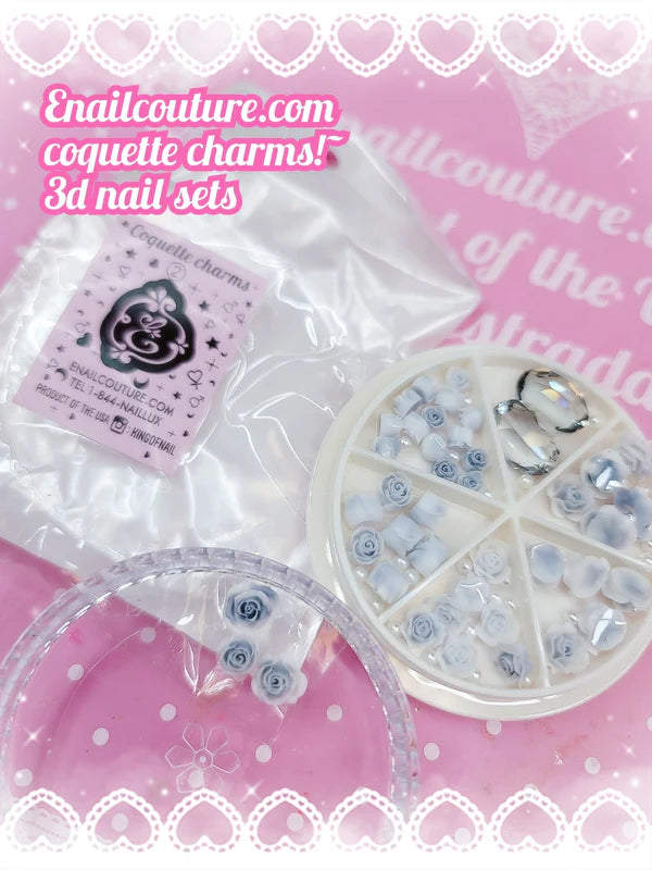 Coquette nail charms 3D