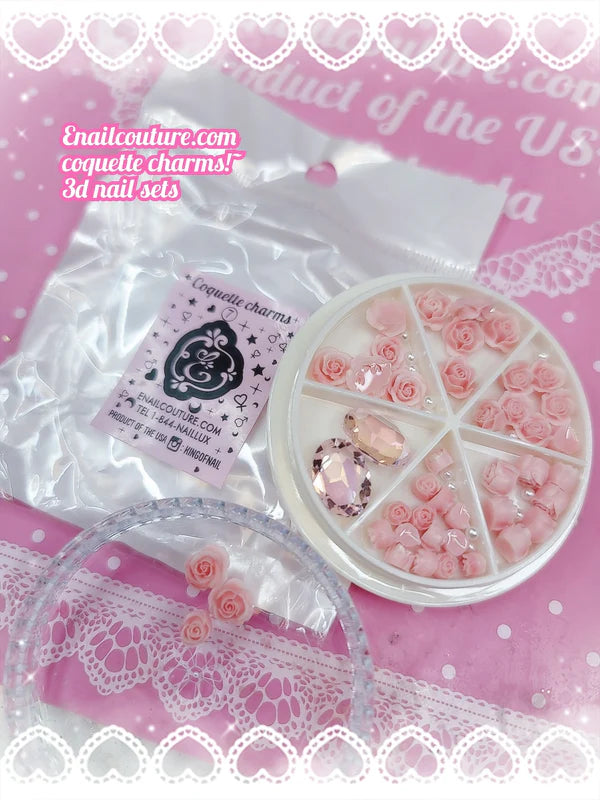 Coquette nail charms 3D