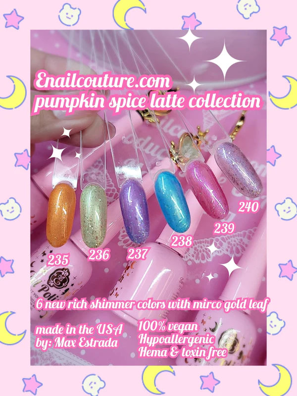 Pumpkin Spice latte gel colours (Fall/ Winter Gel Nail Polish Cozy Campfire Autumn Gel Polish Set Red Caramel Orange Brown Pumpkin Gel Nails)