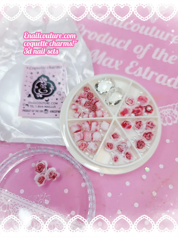 Coquette nail charms 3D