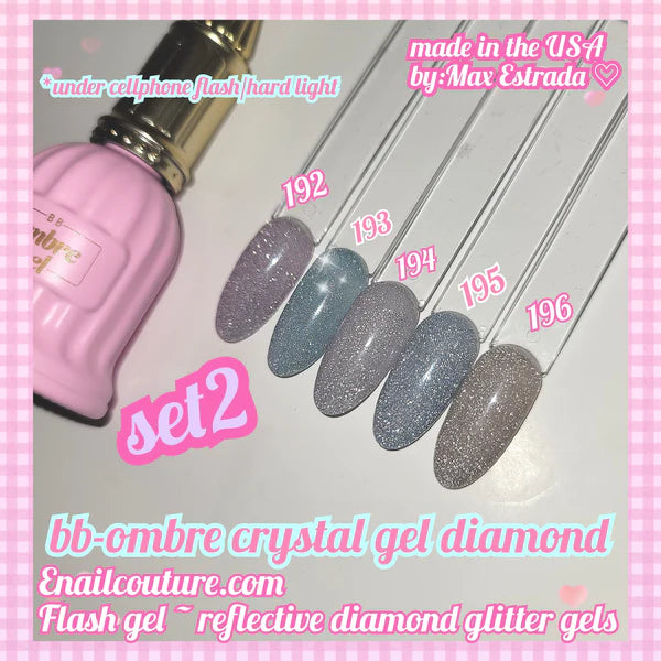 BB Ombre Crystal Gel Diamond Sets 1 & 2!~ (Explosion Diamond Gel Nail Reflective Sparkling gel polish))