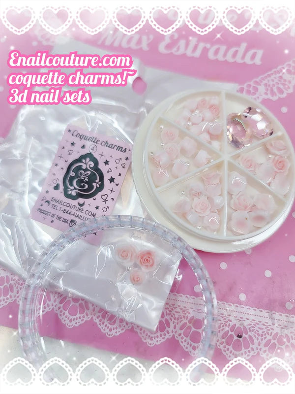 Coquette nail charms 3D