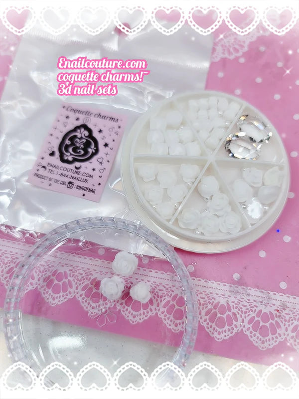 Coquette nail charms 3D
