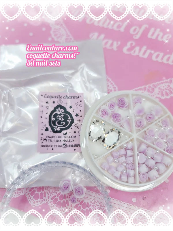 Coquette nail charms 3D
