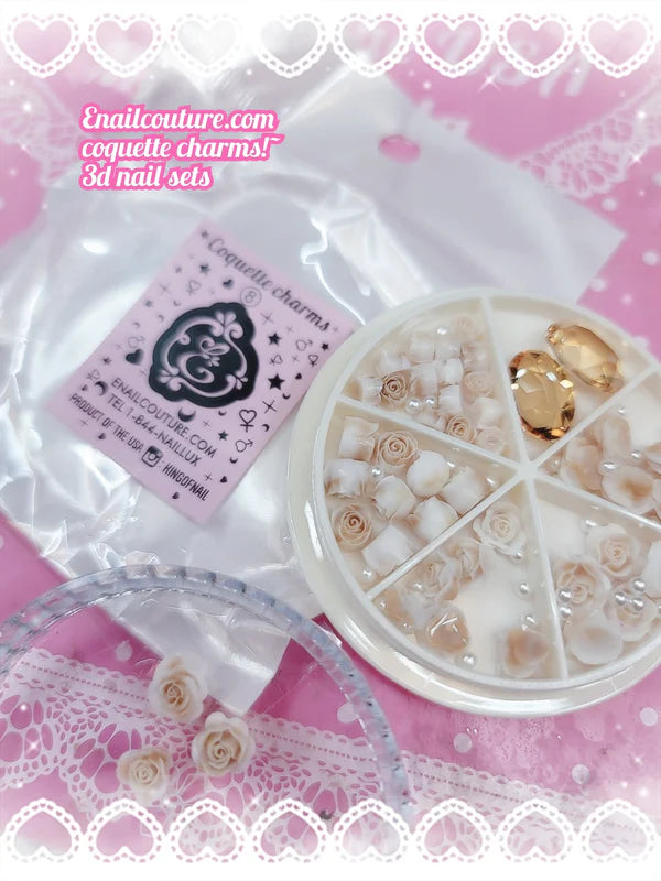 Coquette nail charms 3D