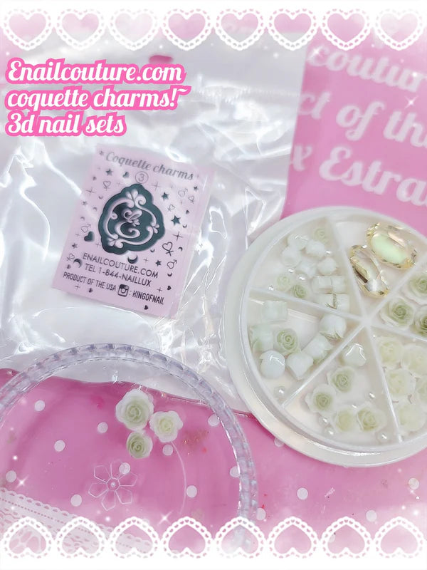 Coquette nail charms 3D