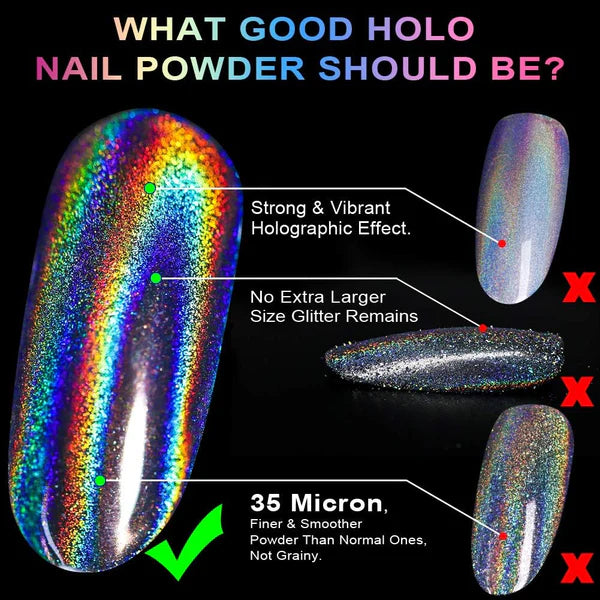 Unicorn Rainbow Hologram Chrome Pigment