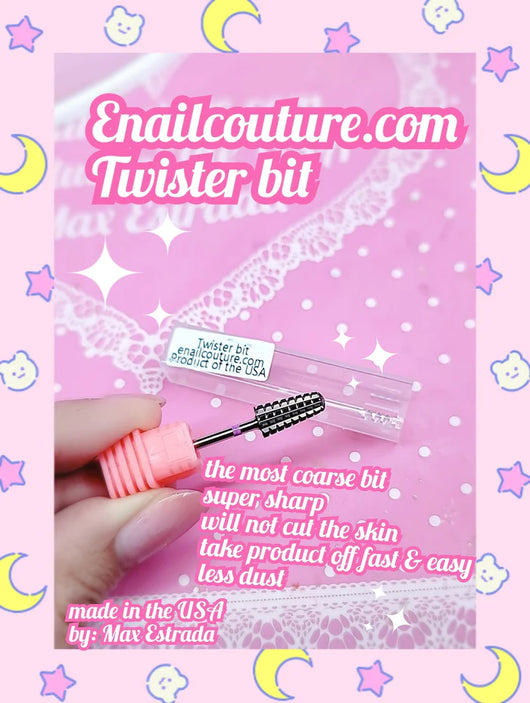Twister Bit (Nail Carbide Volcano Bit - Two Way Rotate use for Both Left and Right Handed - Fast remove Acrylic or Hard Gel - 3/32