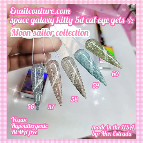 Moon Sailor space galaxy kitty gel set!~ (NEW 5d cat eye color gels) (Magnetic Gel Polish)