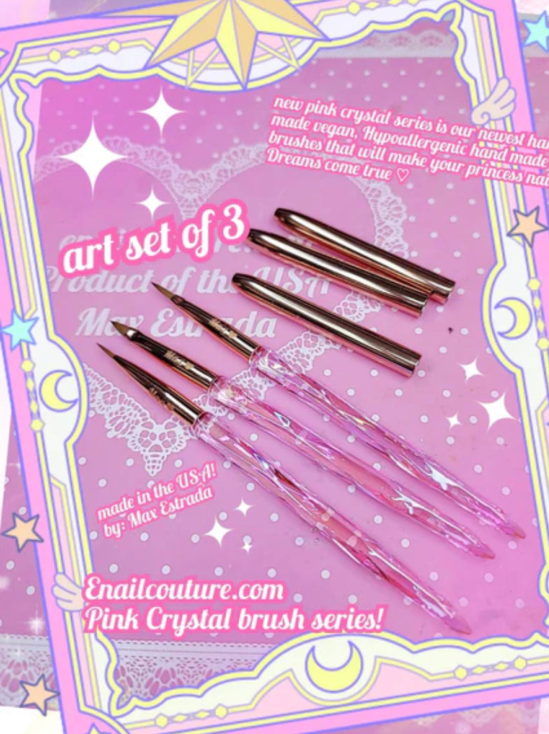 Pink Crystal brush set of 7
