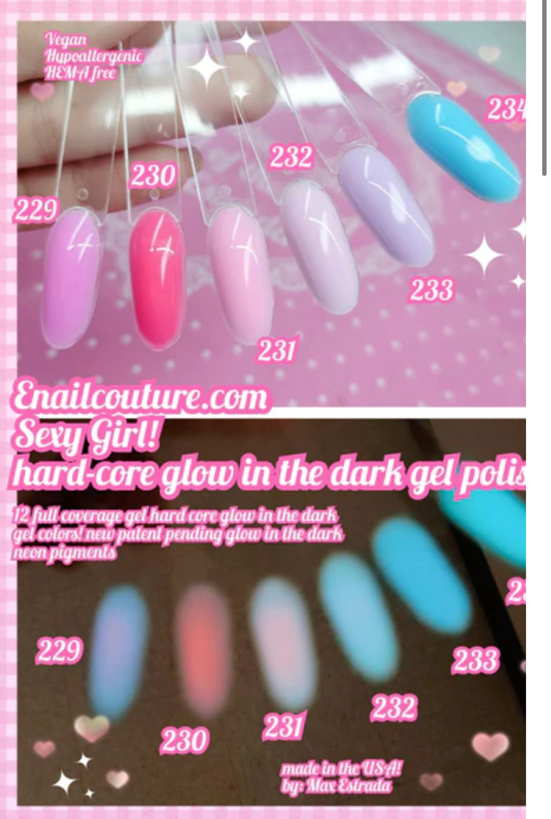 Sexy girl collections glow in the dark