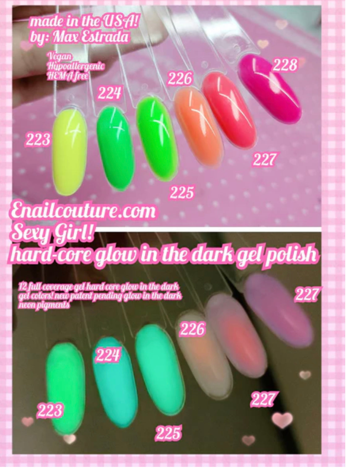 Sexy girl collections glow in the dark
