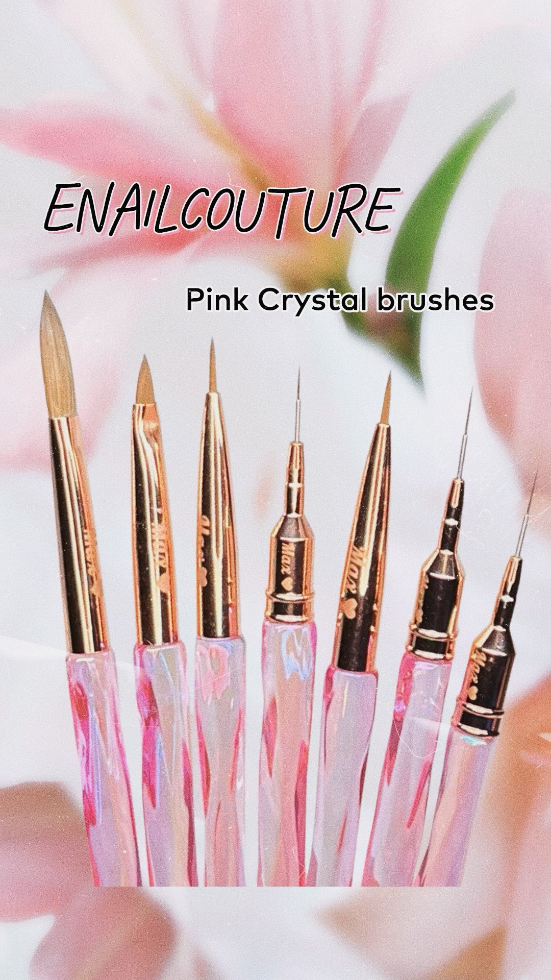Pink Crystal brush set of 7