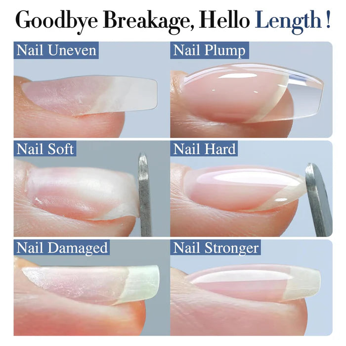 Hardy Gel !~ ( 123go nails Clear Gel Nail 15ml Nail Strengthener Builder in a Bottle Nail Extension Hard Gel Soak Off Long Lasting UV Gel Clear 8 in 1)