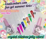 Crystal Rainbow Fun Gel Collection ~ Jelly Candy Gel Nail DIY in Summer Soak Off UV LED)