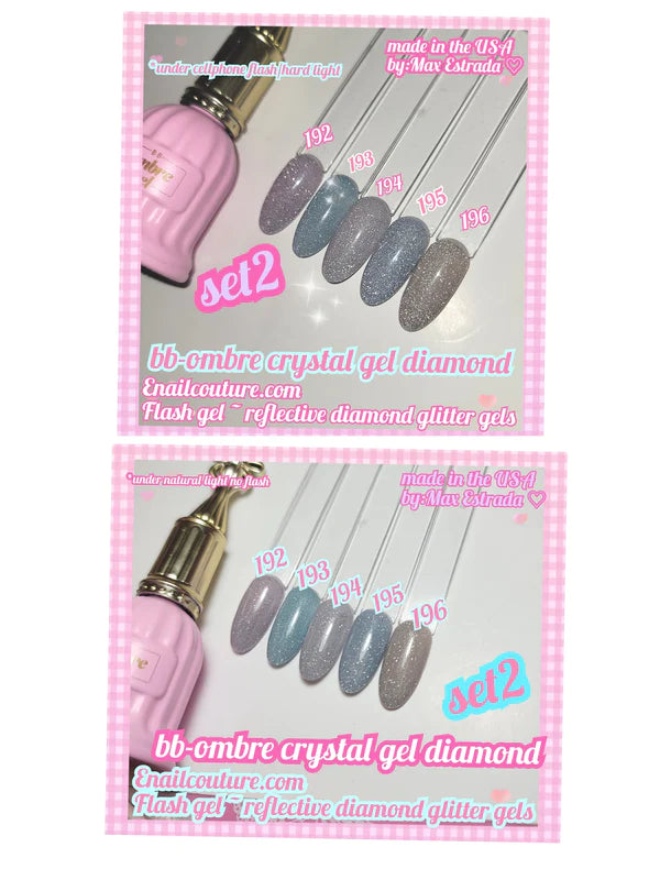 BB Ombre Crystal Gel Diamond Sets 1 & 2!~ (Explosion Diamond Gel Nail Reflective Sparkling gel polish))