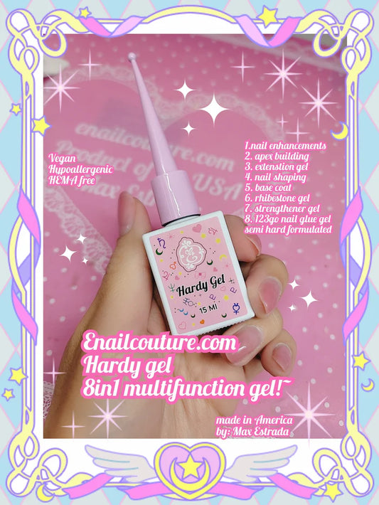 Hardy Gel !~ ( 123go nails Clear Gel Nail 15ml Nail Strengthener Builder in a Bottle Nail Extension Hard Gel Soak Off Long Lasting UV Gel Clear 8 in 1)
