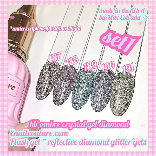 BB Ombre Crystal Gel Diamond Sets 1 & 2!~ (Explosion Diamond Gel Nail Reflective Sparkling gel polish))