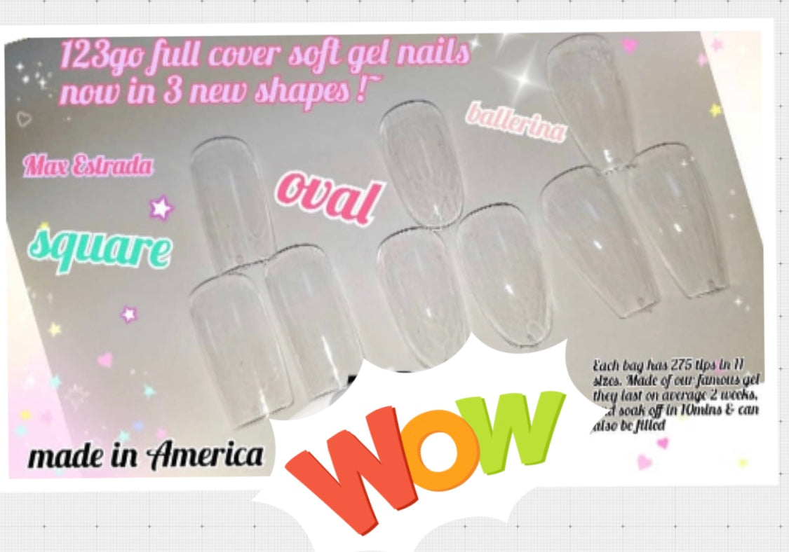 123go Soft Gel Full Cover Nail Tips!