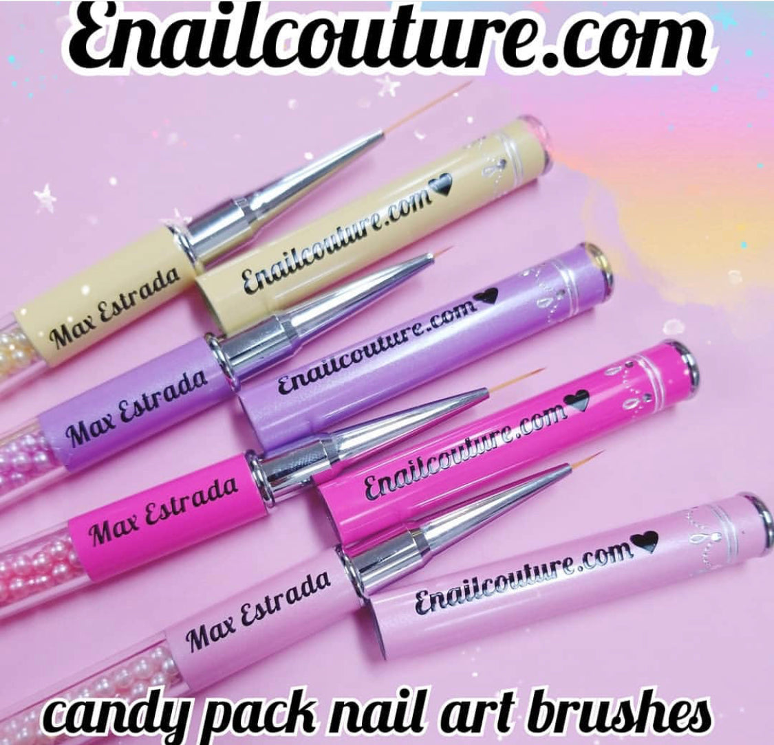 Candy Pack brush set of 4 (vegan nail art brushes)