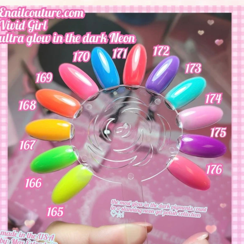 Vivid Girl (Glow in the Dark Gel Nail Polish) Set of 12