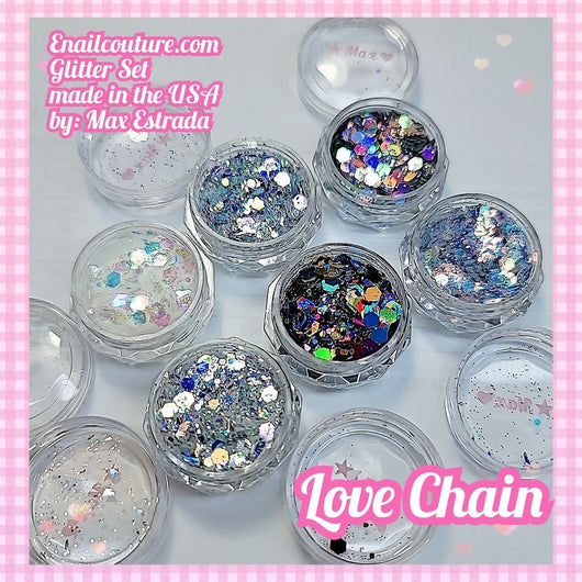 Love Chain Glitter Set (Set of 6)