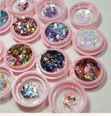 Pink Glitter Moon Set Of 9