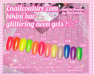 Bikini Bar Glitter Neon gel Polish collection Set of 12