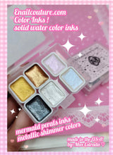 Color Inks! solid hand made water color inks (Colors Pearl Shimmer Watercolor Painting Set Nail Blossom Watercolor Paints Glitter Ink Pigment