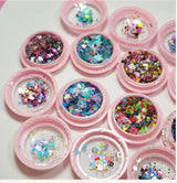 Pink Glitter Moon Set Of 9