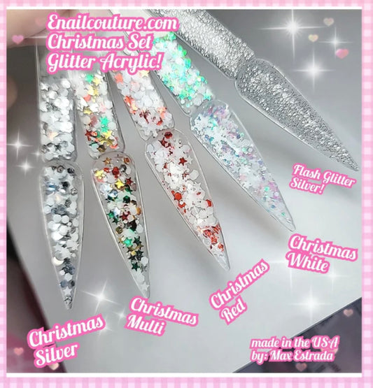 Christmas Set Glitter Acrylic !